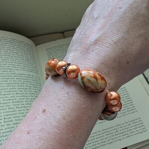 Elegant Orange Beaded Bracelet